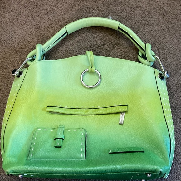 BCBG HOBO LEATHER GREEN OMBRE BAG - Picture 1 of 8
